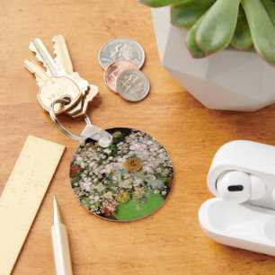 Vase with Zinnia Flowers by Vincent van Gogh Key Ring