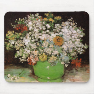 Vase with Zinnia Flowers by Vincent van Gogh Mouse Mat