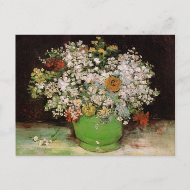 Vase with Zinnia Flowers by Vincent van Gogh Postcard (Front)