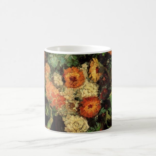 Vase with Zinnias and Geraniums, Vincent van Gogh Coffee Mug (Center)