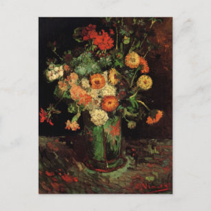 Vase with Zinnias and Geraniums, Vincent van Gogh Postcard