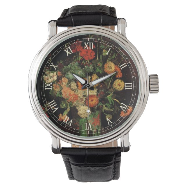 Vase with Zinnias and Geraniums, Vincent van Gogh Watch (Front)