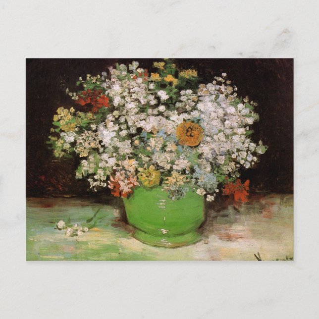 Vase with Zinnias and Other Flowers by Van Gogh Postcard (Front)