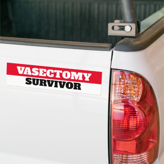 vasectomy survivor bumper sticker (On Truck)