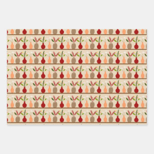 Vases and Flowers mixed Wrapping Paper Sheets