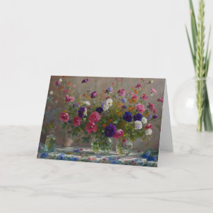 Vases of Flowers Bouquets Art Note Card