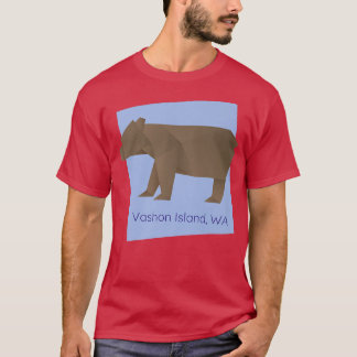 Vashon Island Brown Origami Bear Abstract Geometri T-Shirt