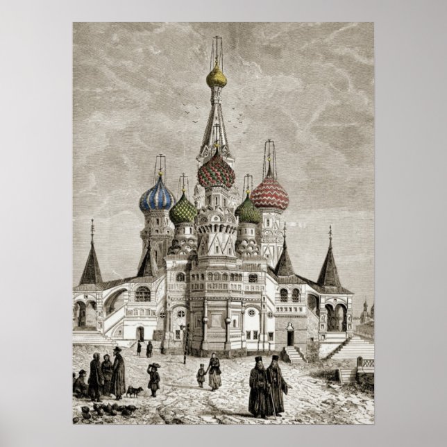 Vasili Cathedral Red Square Onion Dome Theotokos Poster (Front)
