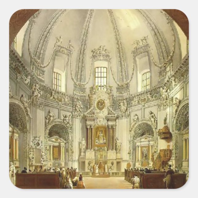 Vasily Sadovnikov: Interior of Trinitarian Church Square Sticker (Front)