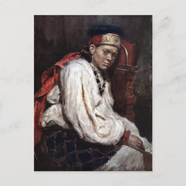 Vasily Surikov-Model in ancient russian costume Postcard (Front)