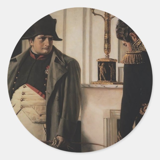 Vasily Vereshchagin- Napoleon & general Lauriston Classic Round Sticker (Front)