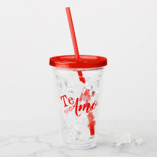 Vaso de acrílico - Te Amo - Personalizable Acrylic Tumbler