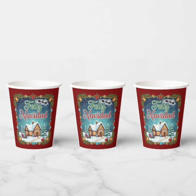 Vaso navideño con diseño colorido y festivo paper cups (Multi)