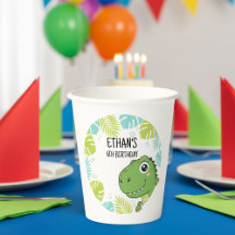 Vasos De Papel Personalized Dinosaur Paper Cups -