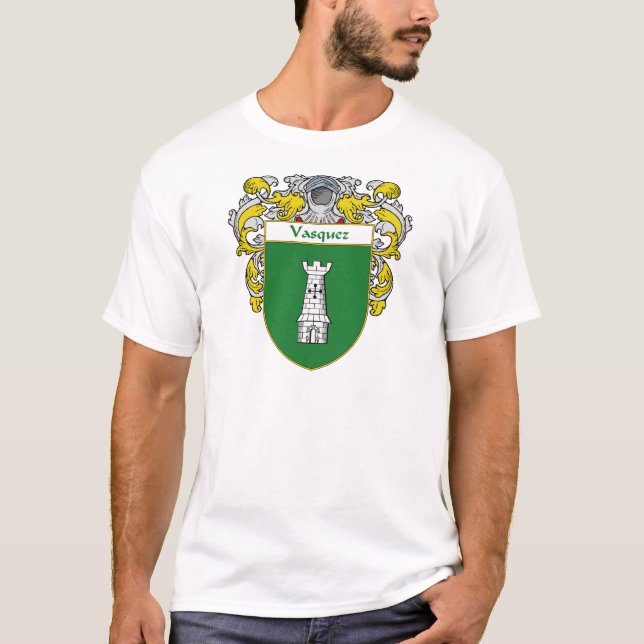 Vasquez Coat of Arms (Mantled) T-Shirt (Front)