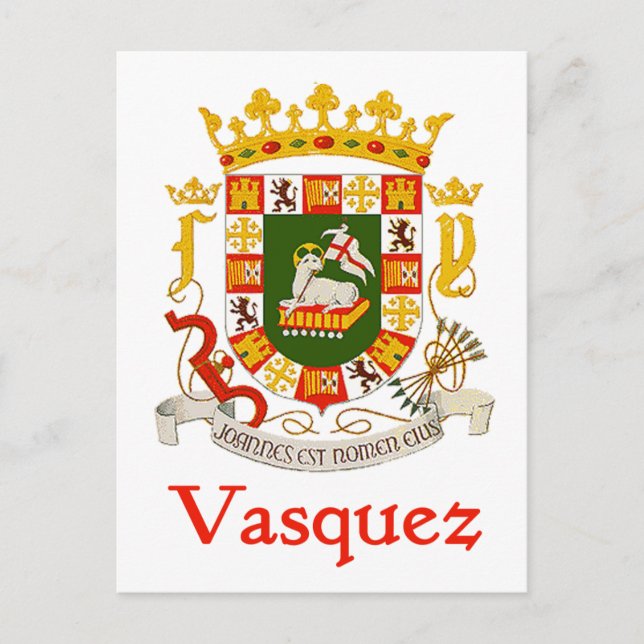 Vasquez Shield of Puerto Rico Postcard (Front)