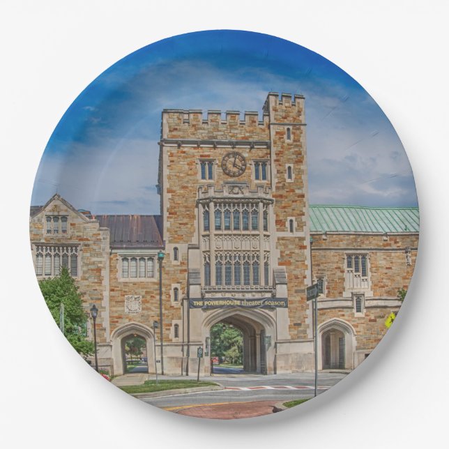 Vassar College Main Entrance in NY Paper Plate (Front)
