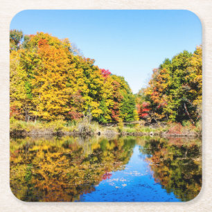 Vassar Farms Pond Square Paper Coaster
