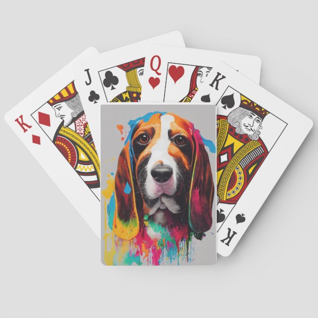 Vasset Hound Dog Pet Cute Adorable Animal Company Playing Cards (Back)