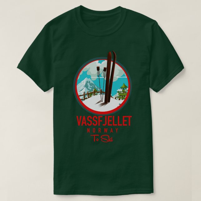 Vassfjellet norway ski T-Shirt (Design Front)