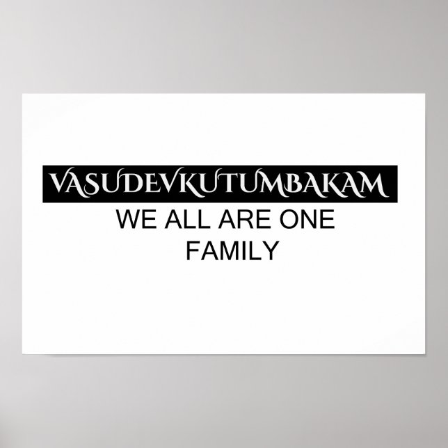 Vasudevkutumbakam wall art- Sanskrit Quote Poster  (Front)