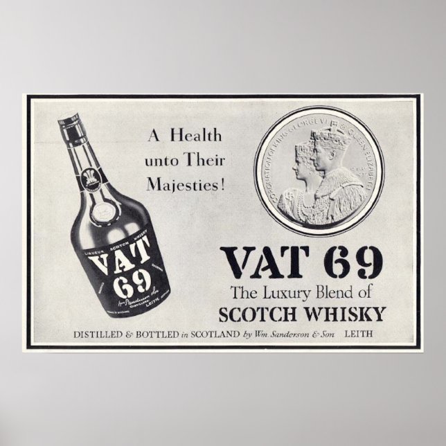Vat 69 scotch wiskey poster (Front)