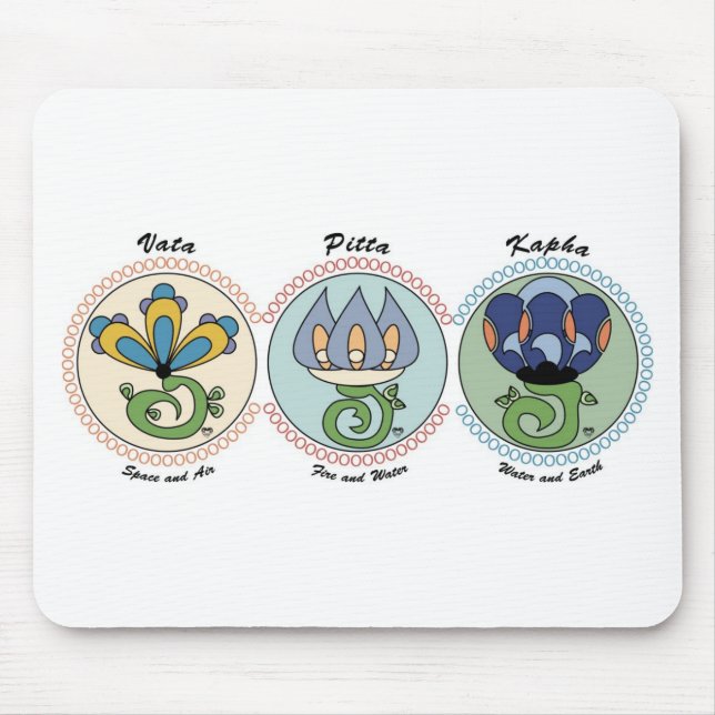 Vata-Pitta-Kapha Mouse Mat (Front)