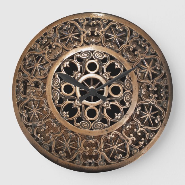 Vatican ancient metal bronze steampunk mysterious large clock (Front)