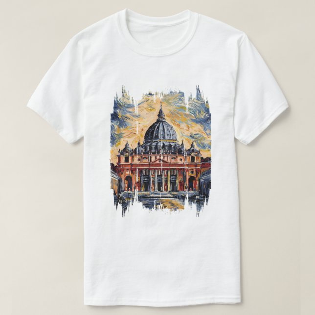 Vatican Cathedral St. Peter's Basilica painting  T-Shirt (Design Front)
