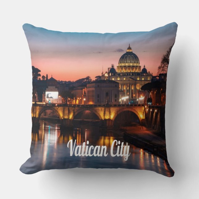 Vatican City At Night Roman Catholic Church Cushion (Front)
