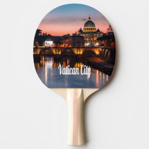 Vatican City At Night Roman Catholic Church Ping Pong Paddle
