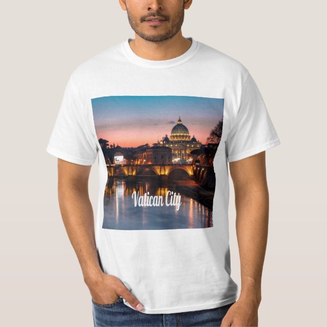 Vatican City At Night Roman Catholic Church T-Shirt (Front)