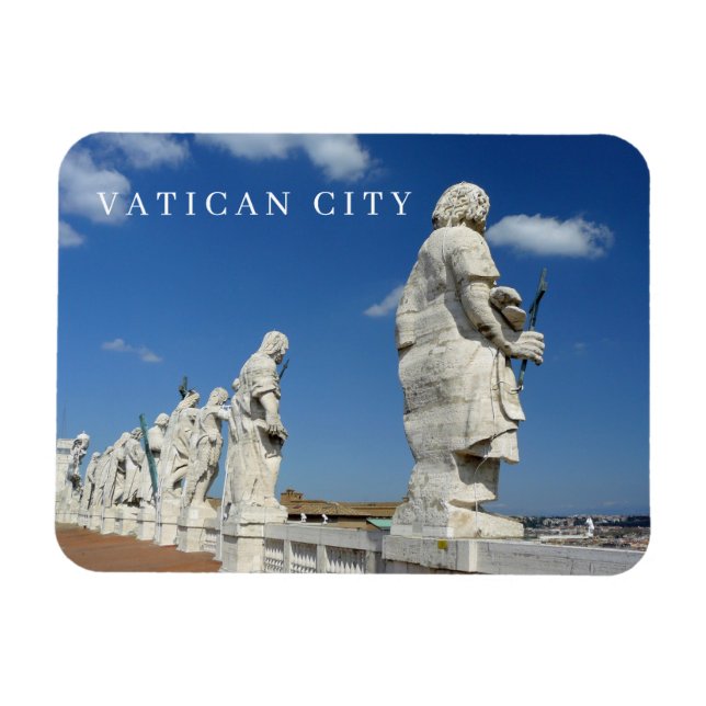 Vatican City basilica statues view fridge magnet (Horizontal)