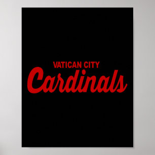 Vatican City Cardinals Funny Catholic Pope Sports Poster