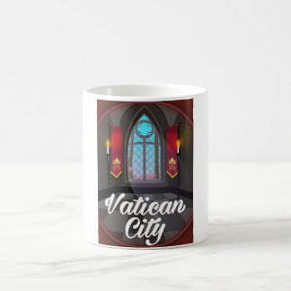Vatican city cartoon travel poster coffee mug