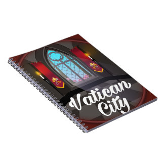 Vatican city cartoon travel poster notebook
