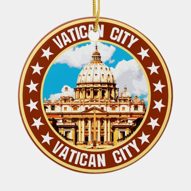 Vatican City                                       Ceramic Tree Decoration (Front)