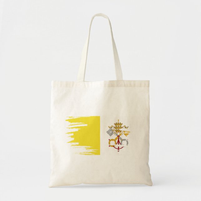Vatican City Flag Brush Art Tote Bag (Front)