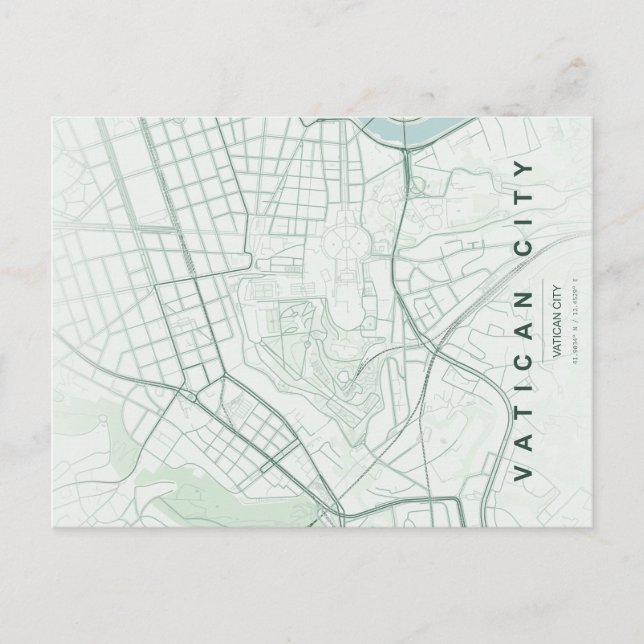 Vatican City Map Minimal Postcard (Front)