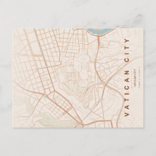 Vatican City Map Minimal Postcard
