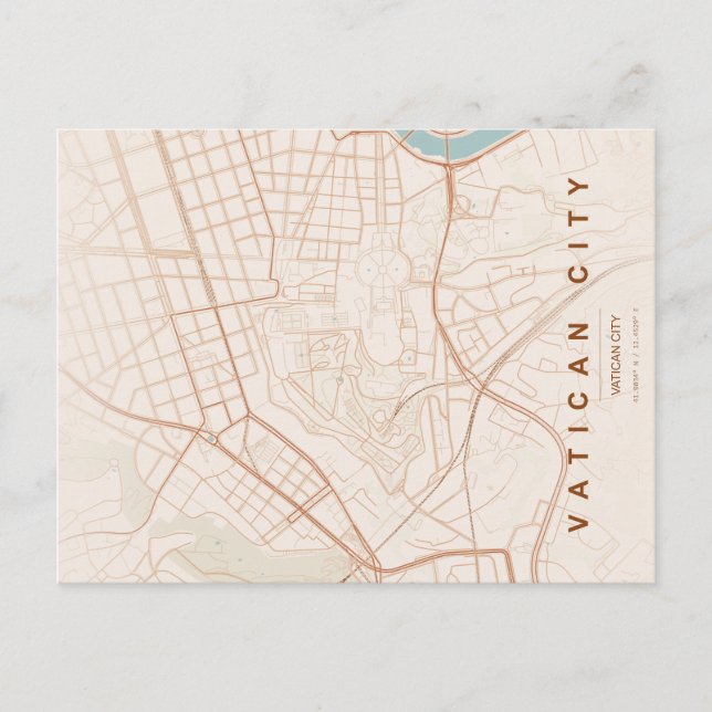 Vatican City Map Minimal Postcard (Front)
