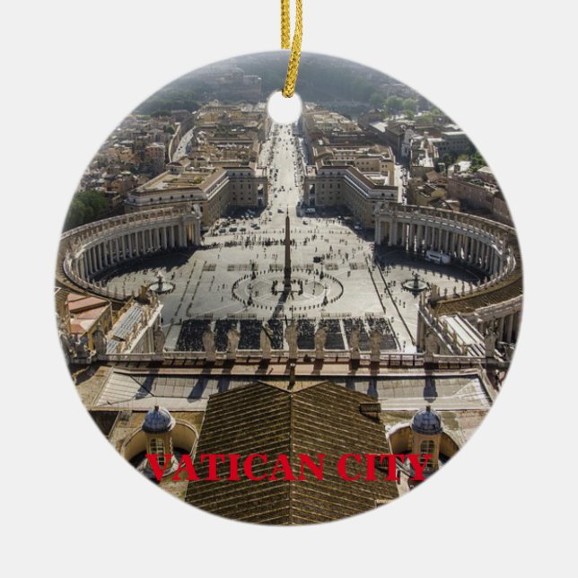 Vatican City Panoramic Christmas Ornament (Front)