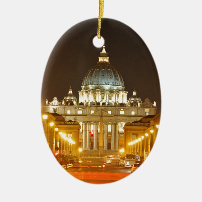 Vatican city, Rome, Italy at night Ceramic Tree Decoration (Front)