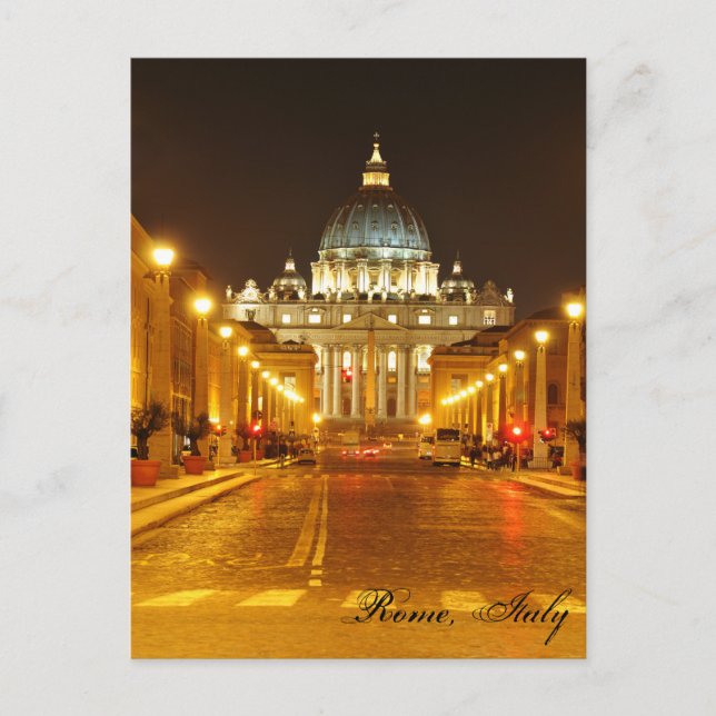 Vatican city, Rome, Italy at night Postcard (Front)