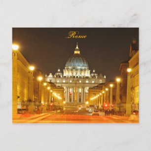Vatican city, Rome, Italy at night Postcard