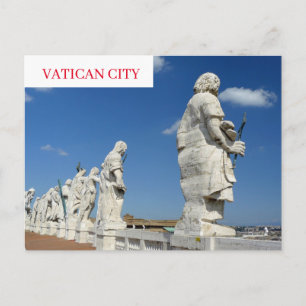 Vatican City saints statues view postcard