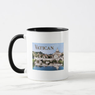 Vatican City Seen from Tiber River text   VATICAN Mug