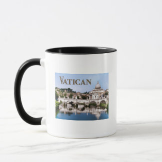 Vatican City Seen from Tiber River text   VATICAN Mug