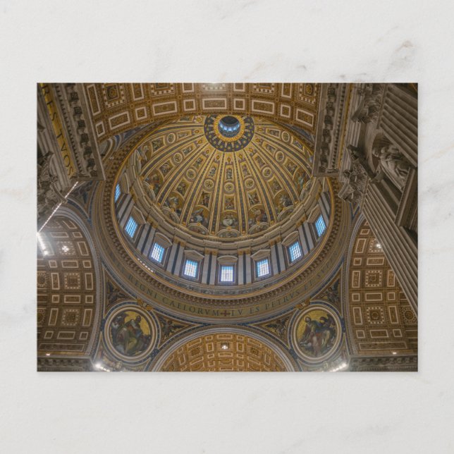 Vatican City St.Peter's Basilica ceiling postcard (Front)