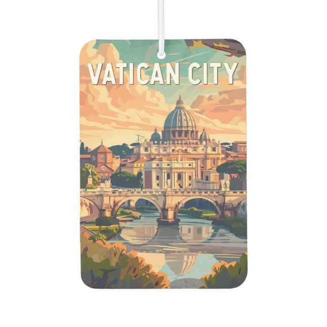 Vatican City Travel Art Vintage Car Air Freshener (Front)